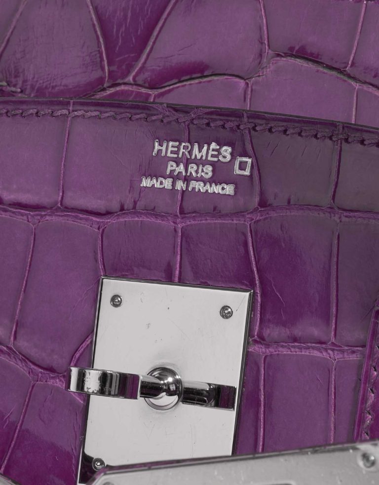 Pre-owned Hermès bag Birkin 30 Alligator Violet Violet Logo | Sell your designer bag on Saclab.com