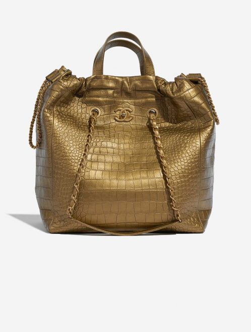 Pre-owned Chanel bag Shopping Tote Calf Gold Gold Front | Sell your designer bag on Saclab.com