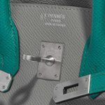 Pre-owned Hermès bag Birkin HSS 25 Epsom Gris Mouette / Blue Paon Green, Grey Logo | Sell your designer bag on Saclab.com