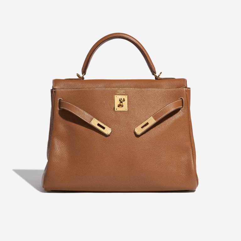 Pre-owned Hermès bag Kelly 32 Togo Gold Brown | Sell your designer bag on Saclab.com