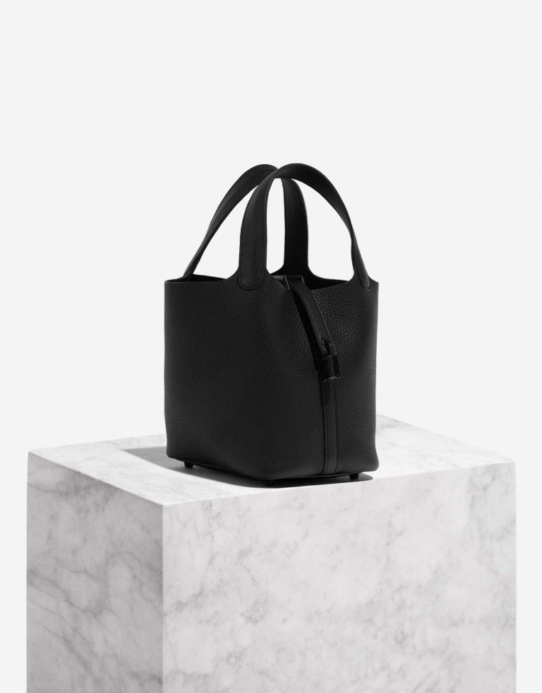 Pre-owned Hermès bag Picotin 18 Taurillon Clemence SO Black Black Side Front | Sell your designer bag on Saclab.com