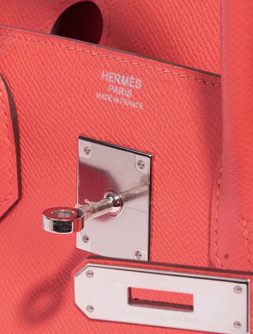 Pre-owned Hermès bag Birkin 30 Epsom Rouge Pivoine Orange Logo | Sell your designer bag on Saclab.com