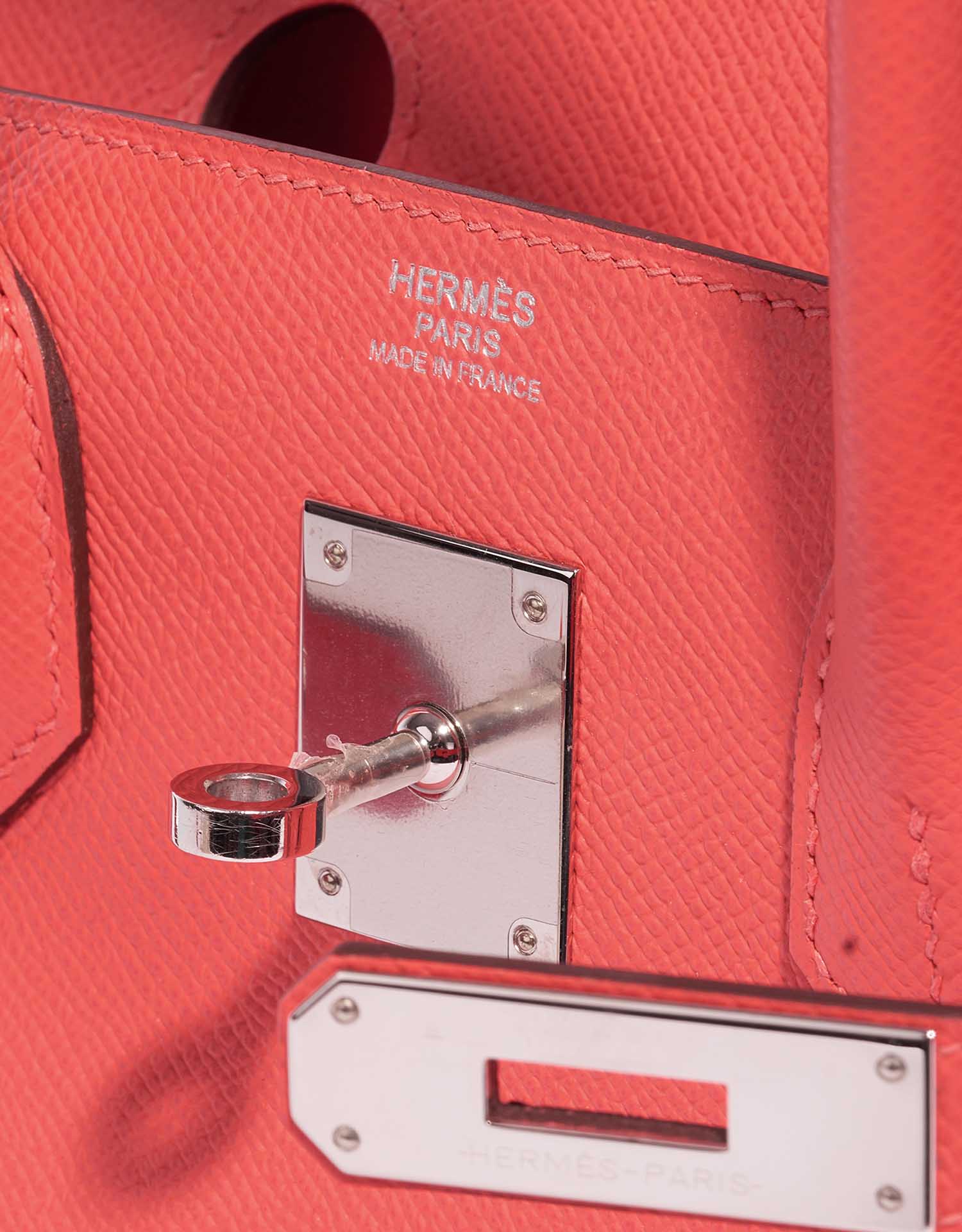 Pre-owned Hermès bag Birkin 30 Epsom Rouge Pivoine Orange Logo | Sell your designer bag on Saclab.com