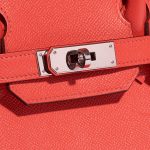 Pre-owned Hermès bag Birkin 30 Epsom Rouge Pivoine Orange Closing System | Sell your designer bag on Saclab.com