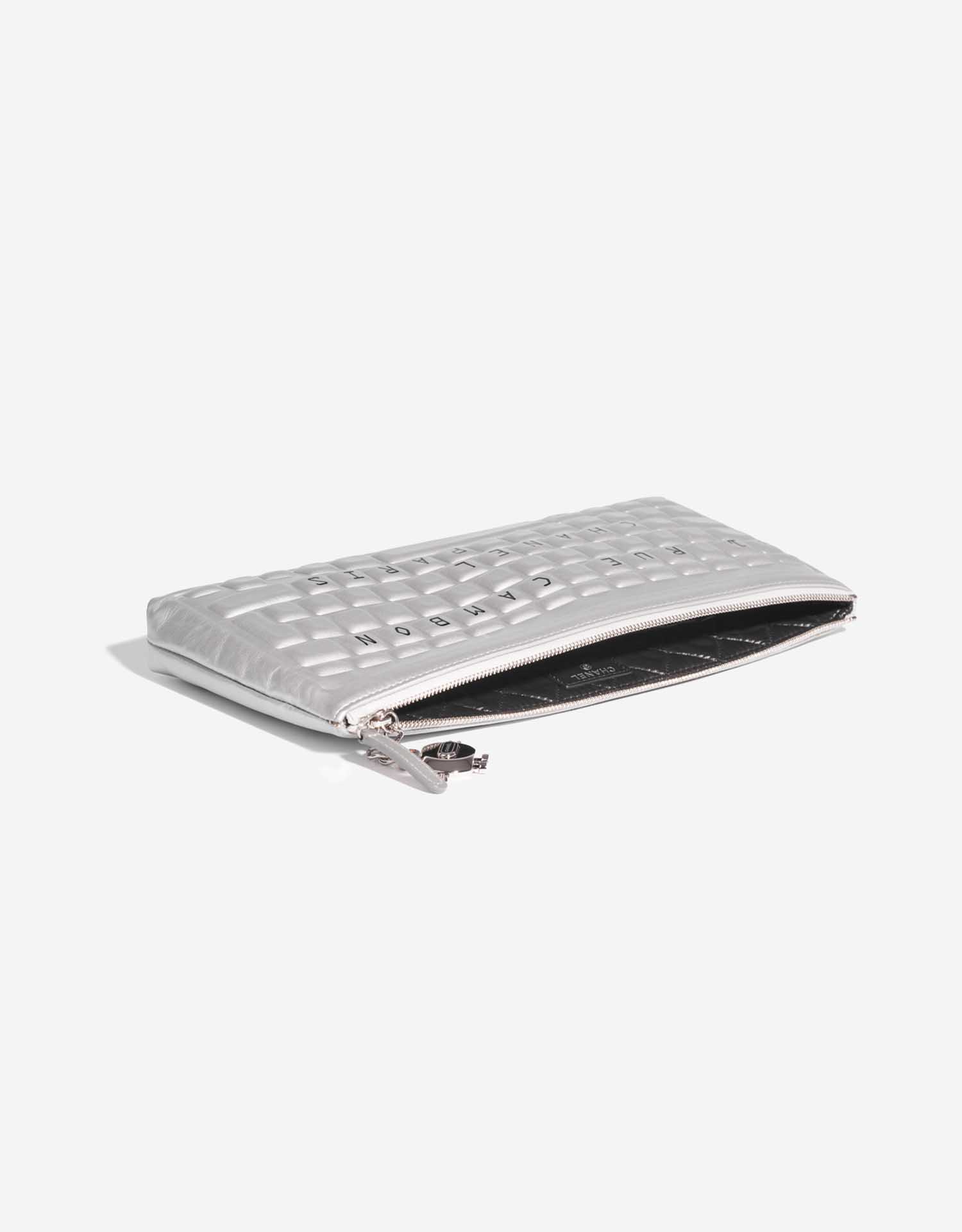 Keyboard Clutch Calf Silver