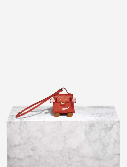 Pre-owned Hermès Tasche Kelly Doll Bag Charm Tadelakt Sanguine / Rose Sakura / Sesam / Nata Braun, Rot, Rose Front | Verkaufen Sie Ihre Designer-Tasche auf Saclab.com