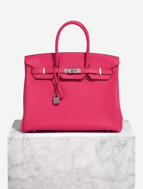 Pre-owned Hermès bag Birkin HSS 35 Taurillon Clemence Rose Extreme / Rose Pourpre Rose Front | Sell your designer bag on Saclab.com