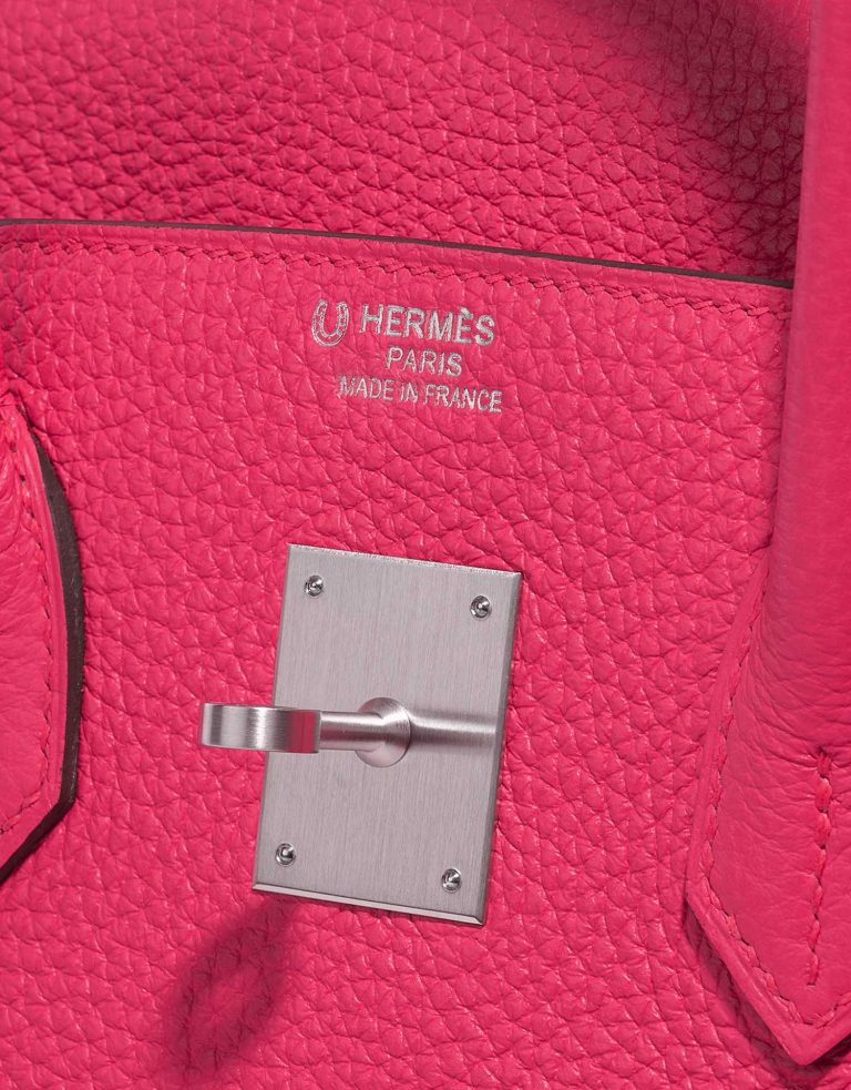 Pre-owned Hermès bag Birkin HSS 35 Taurillon Clemence Rose Extreme / Rose Pourpre Rose Logo | Sell your designer bag on Saclab.com