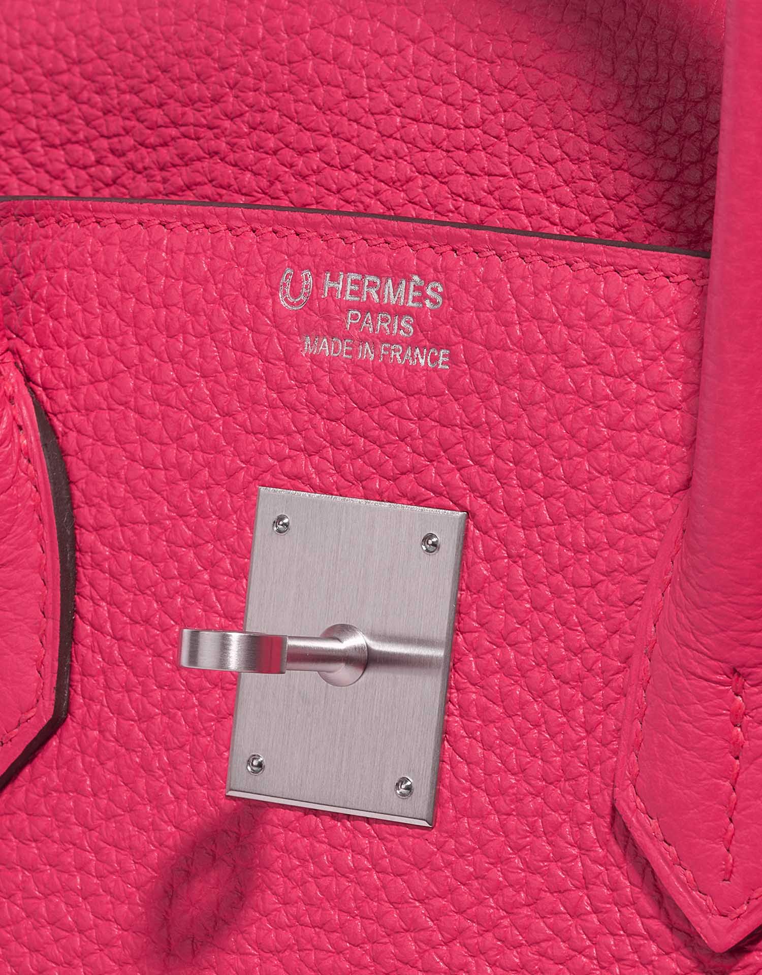 Pre-owned Hermès bag Birkin HSS 35 Taurillon Clemence Rose Extreme / Rose Pourpre Rose Logo | Sell your designer bag on Saclab.com