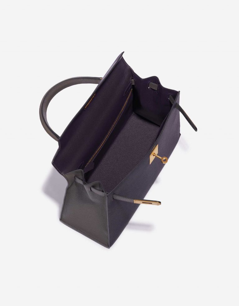 Sac Hermès Kelly HSS 28 Epsom Raisin / Gris Étain Grey Inside | Vendez votre sac de créateur sur Saclab.com