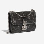 Pre-owned Dior bag Addict Medium Calf / Suede Black Black Side Front | Sell your designer bag on Saclab.com