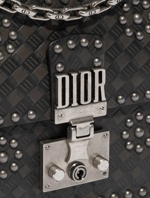 Pre-owned Dior bag Addict Medium Calf / Suede Black Black Closing System | Sell your designer bag on Saclab.com