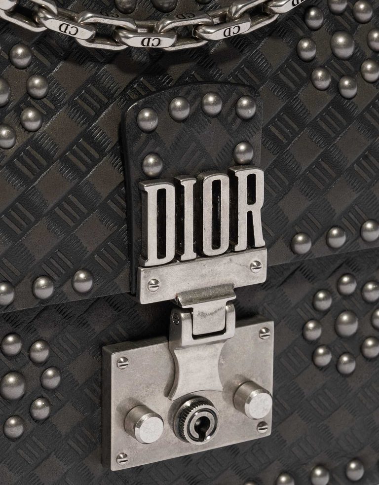 Pre-owned Dior bag Addict Medium Calf / Suede Black Black Front | Sell your designer bag on Saclab.com