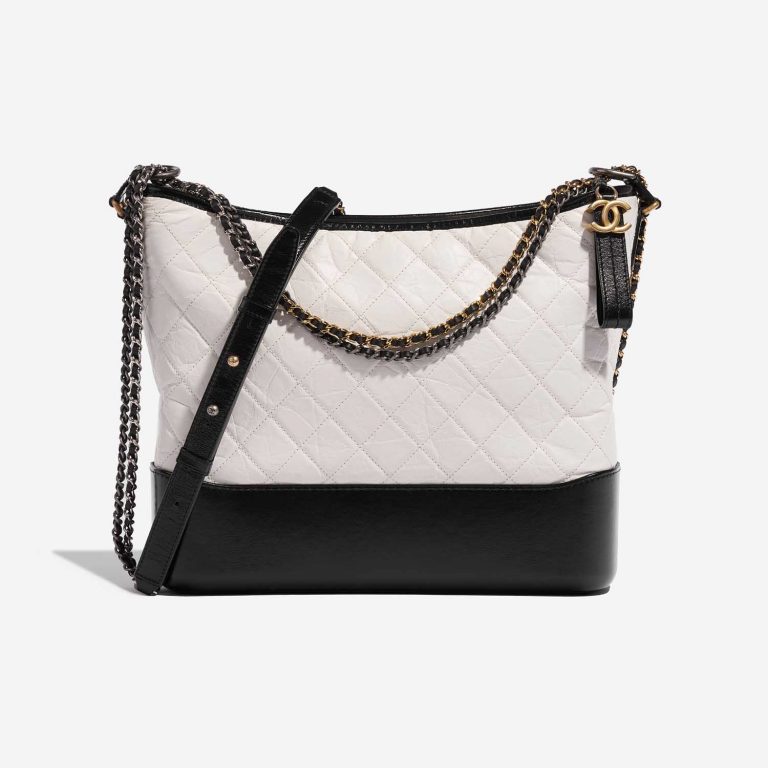 Pre-owned Chanel bag Gabrielle Large Calf Black / White Black, White Front | Sell your designer bag on Saclab.com