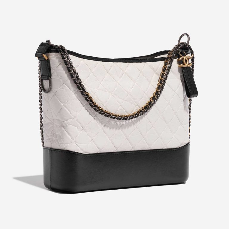 Pre-owned Chanel bag Gabrielle Large Calf Black / White Black, White Side Front | Sell your designer bag on Saclab.com