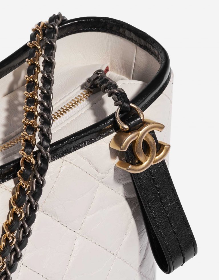 Pre-owned Chanel bag Gabrielle Large Calf Black / White Black, White Closing System | Sell your designer bag on Saclab.com