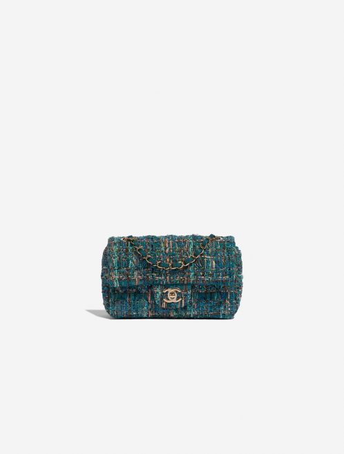 Pre-owned Chanel bag Timeless Mini Rectangular Tweed Blue / Green Blue, Green Front | Sell your designer bag on Saclab.com