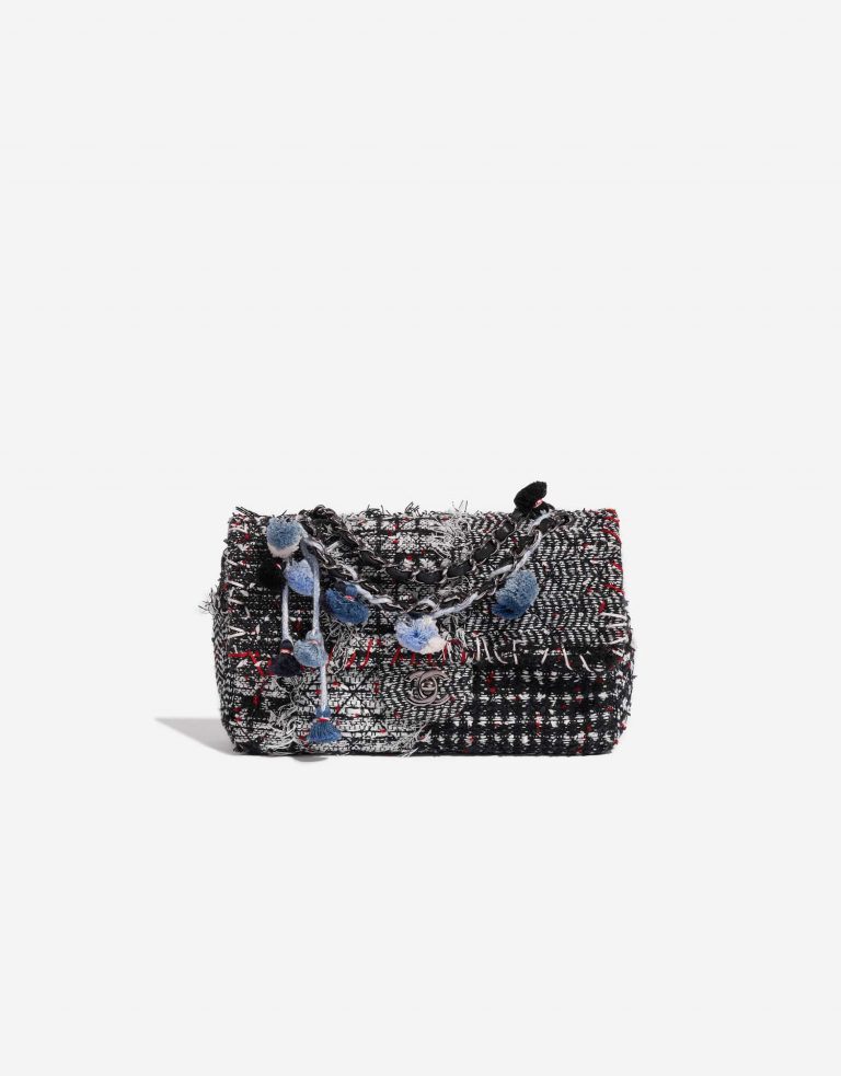 Pre-owned Chanel bag Timeless Medium Tweed Black / White / Red Black Front | Sell your designer bag on Saclab.com