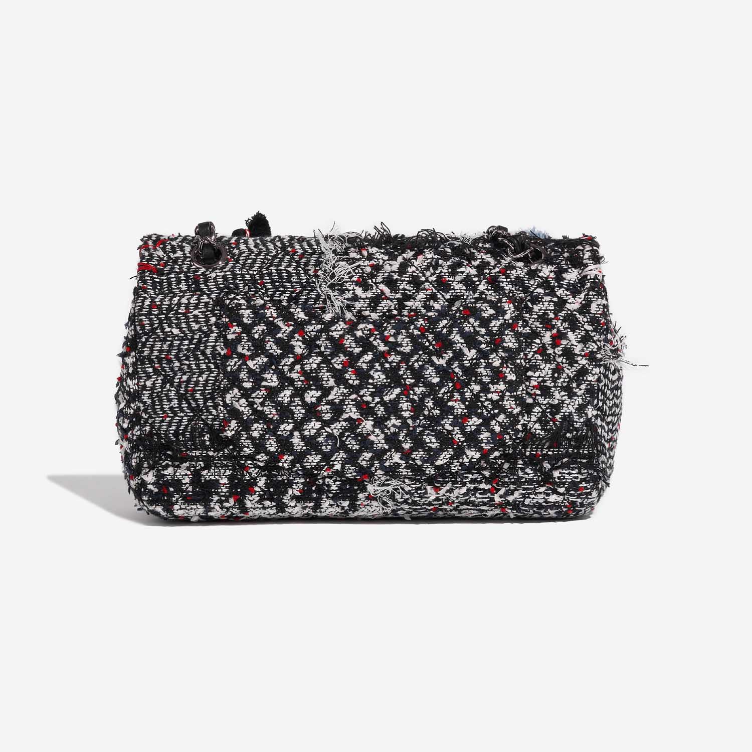Pre-owned Chanel bag Timeless Medium Tweed Black / White / Red Black, White Back | Sell your designer bag on Saclab.com