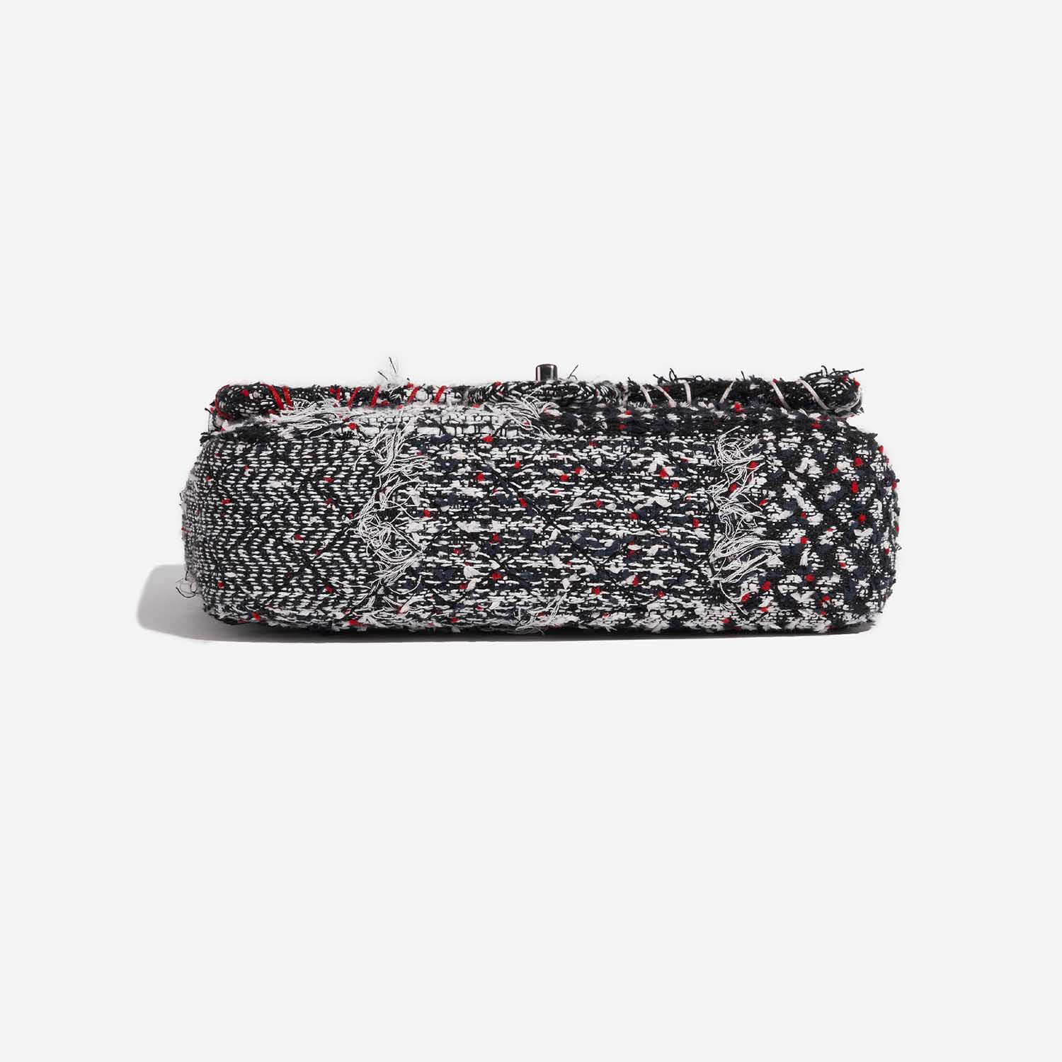 Pre-owned Chanel bag Timeless Medium Tweed Black / White / Red Black, White Bottom | Sell your designer bag on Saclab.com