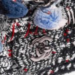 Pre-owned Chanel bag Timeless Medium Tweed Black / White / Red Black, White Closing System | Sell your designer bag on Saclab.com