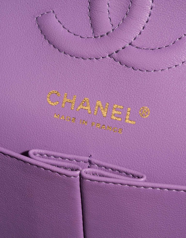 Pre-owned Chanel bag Timeless Small Caviar Violet Violet Logo | Sell your designer bag on Saclab.com