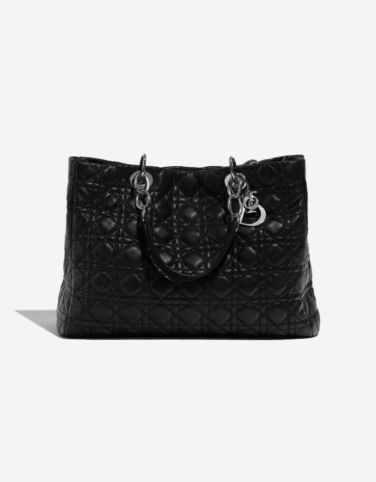 Pre-owned Dior bag Shopper Lamb Black Black Front | Sell your designer bag on Saclab.com