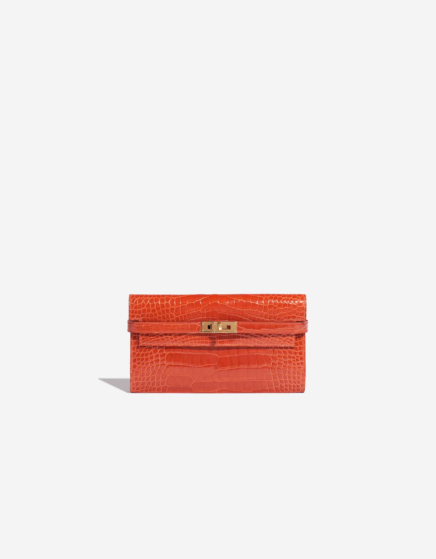 Hermès Kelly Long Wallet Alligator Orange Poppy | SACLÀB