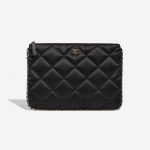 Pre-owned Chanel bag Timeless Clutch Silk Black Black Front | Sell your designer bag on Saclab.com