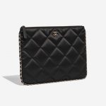 Pre-owned Chanel bag Timeless Clutch Silk Black Black Side Front | Sell your designer bag on Saclab.com