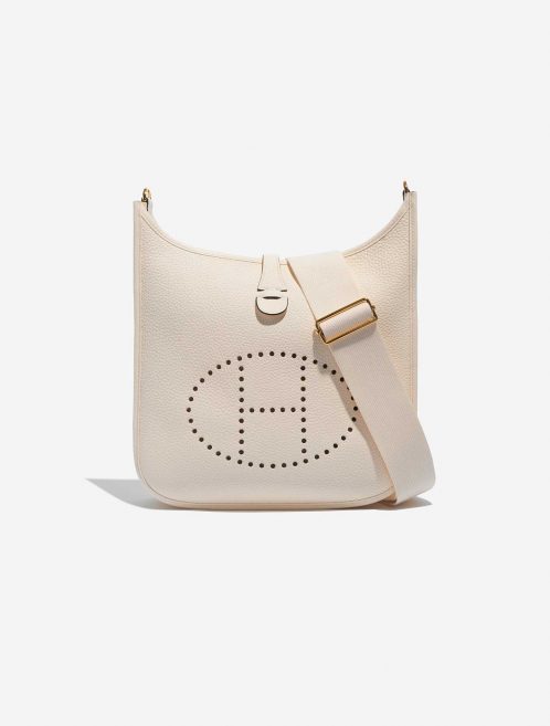 Pre-owned Hermès bag Evelyne 29 Taurillon Clemence Nata Beige Front | Sell your designer bag on Saclab.com
