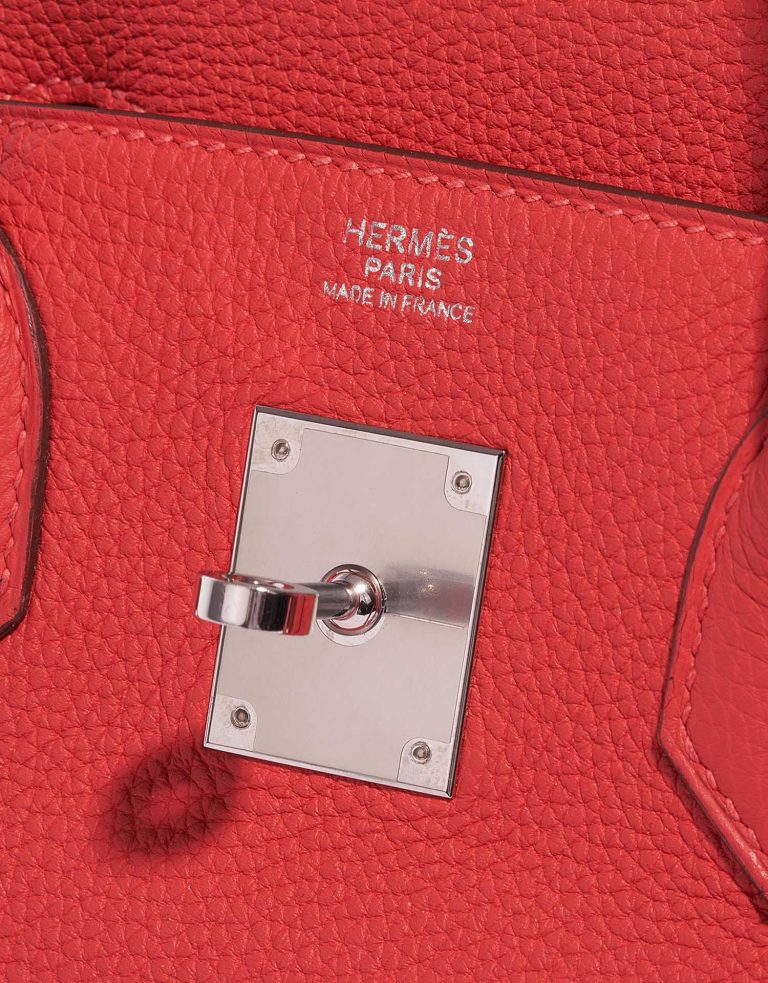 Pre-owned Hermès bag Birkin 30 Togo Rouge Piment Red Logo | Sell your designer bag on Saclab.com