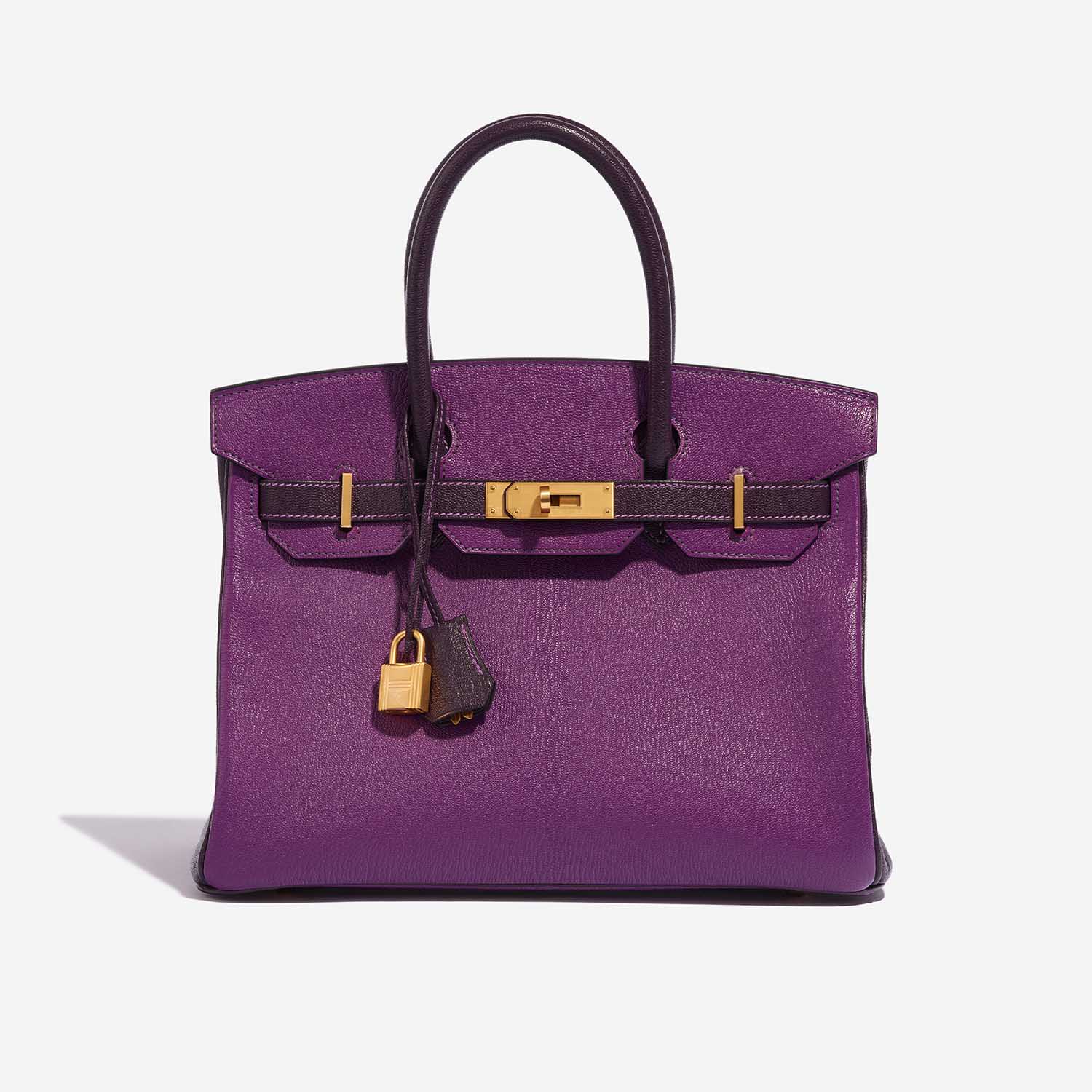 Gebrauchte Hermès Tasche Birkin HSS 30 Chèvre Mysore Anémone / Raisin Violet Front | Verkaufen Sie Ihre Designer-Tasche auf Saclab.com