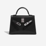 Pre-owned Hermès bag Kelly Mini Chèvre Chamkila Black Black Front Open | Sell your designer bag on Saclab.com