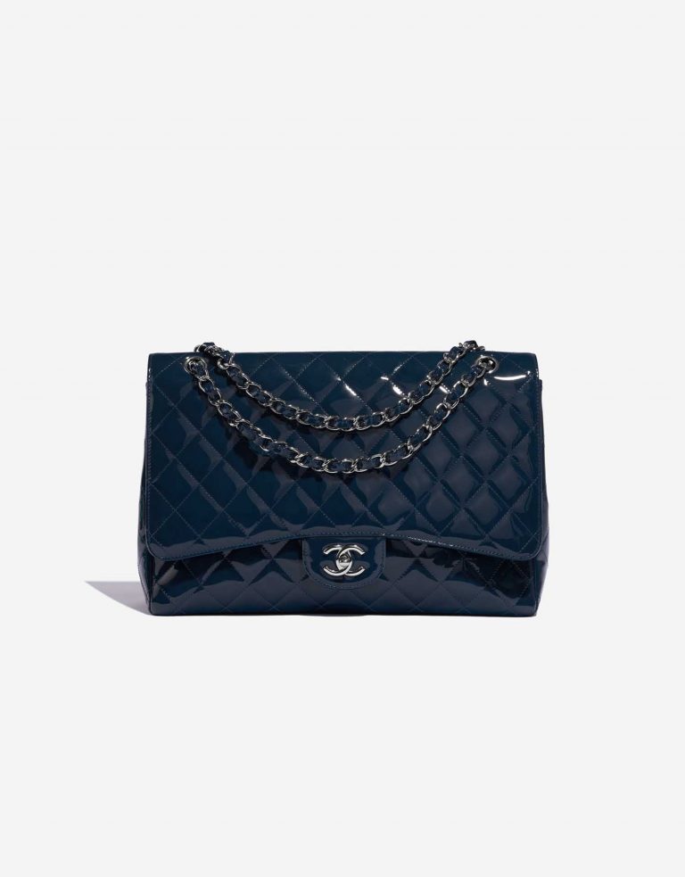 Pre-owned Chanel Tasche Timeless Maxi Patent Leder Marine Blau Front | Verkaufen Sie Ihre Designer-Tasche auf Saclab.com
