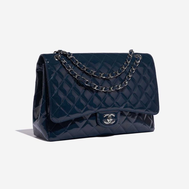 Pre-owned Chanel Tasche Timeless Maxi Patent Leder Marine Blau Side Front | Verkaufen Sie Ihre Designer-Tasche auf Saclab.com