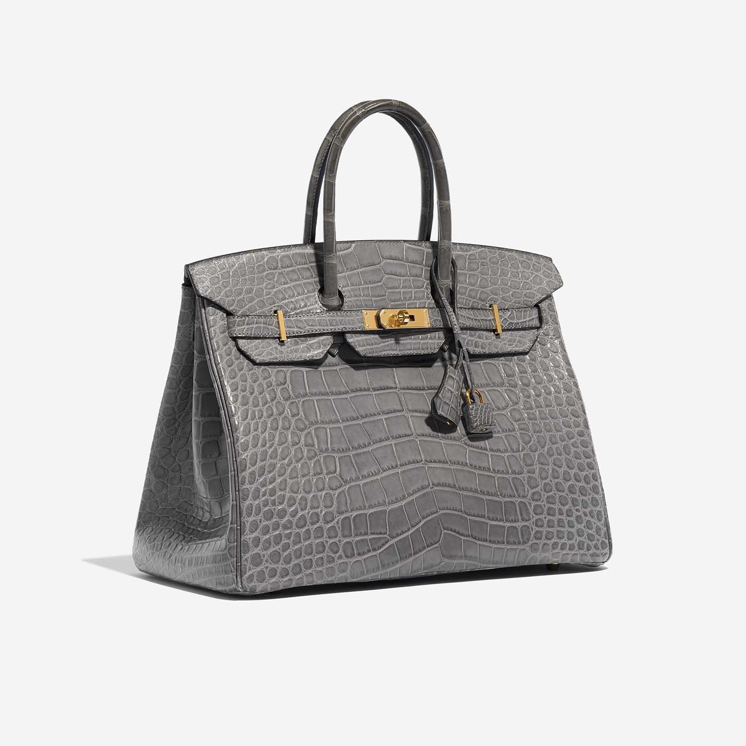 Birkin 35 alligator handbag Hermès Grey in Alligator - 24998928