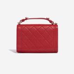 Pre-owned Chanel bag Flap Bag Handle Lamb Red Red Back | Sell your designer bag on Saclab.com