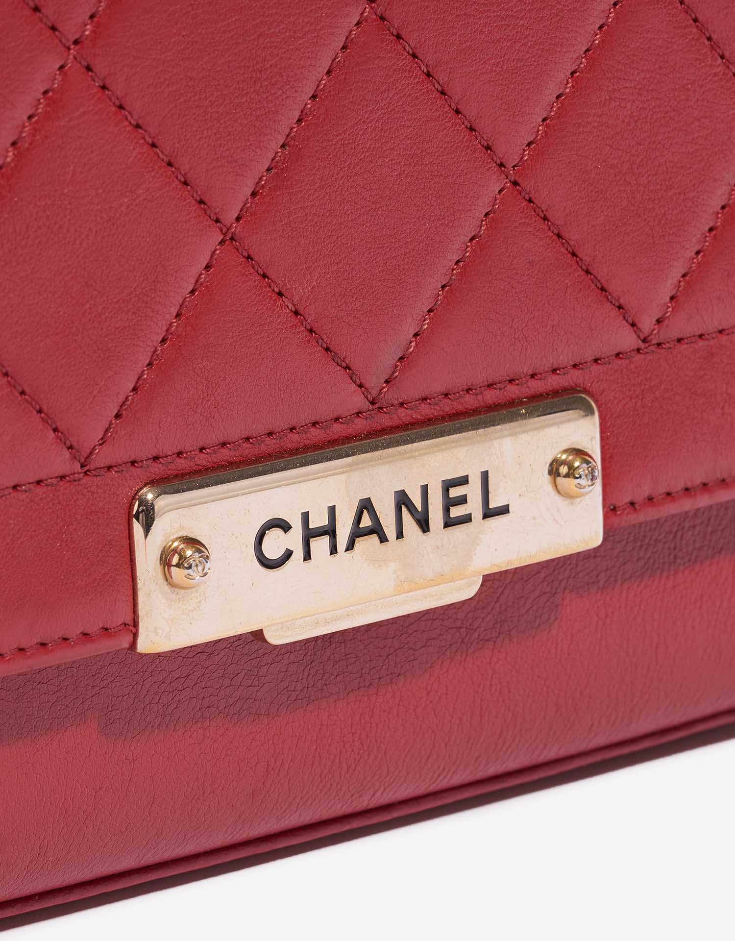 Pre-owned Chanel Tasche Flap Bag Handle Lammleder Red Red Closing System | Verkaufen Sie Ihre Designer-Tasche auf Saclab.com