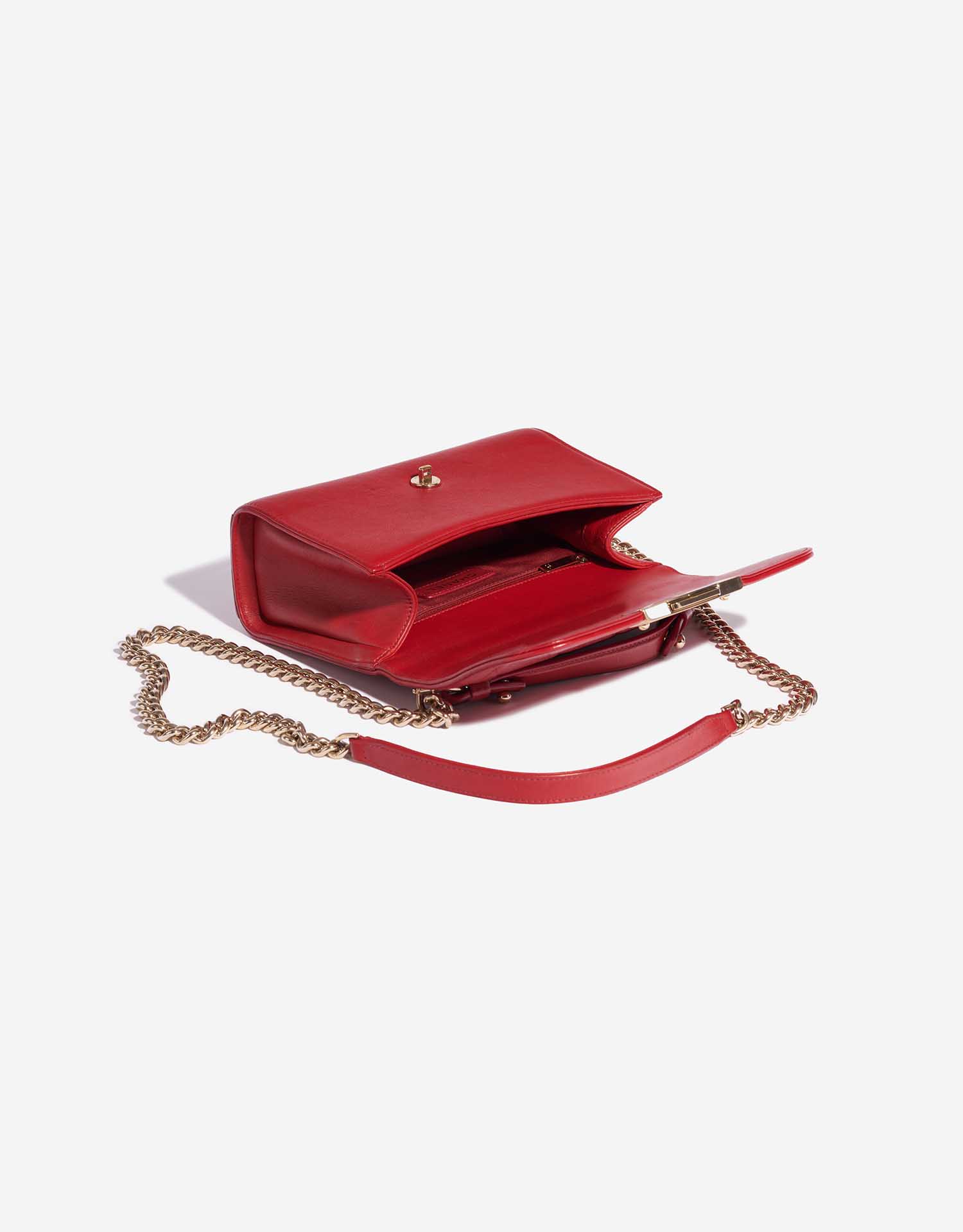 Pre-owned Chanel Tasche Flap Bag Handle Lammleder Red Red Inside | Verkaufen Sie Ihre Designer-Tasche auf Saclab.com