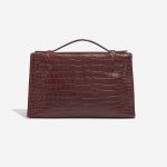 Pre-owned Hermès bag Kelly Pochette Alligator Bourgogne Red Back | Sell your designer bag on Saclab.com