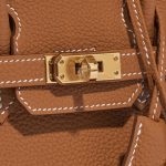 Pre-owned Hermès bag Birkin 25 Togo Gold Brown Closing System | Sell your designer bag on Saclab.com