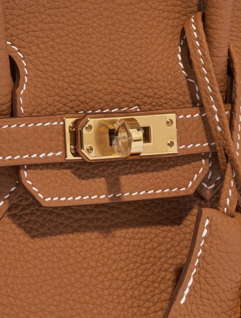 Gebrauchte Hermès Tasche Birkin 25 Togo Gold Braun Verschluss-System | Verkaufen Sie Ihre Designer-Tasche auf Saclab.com