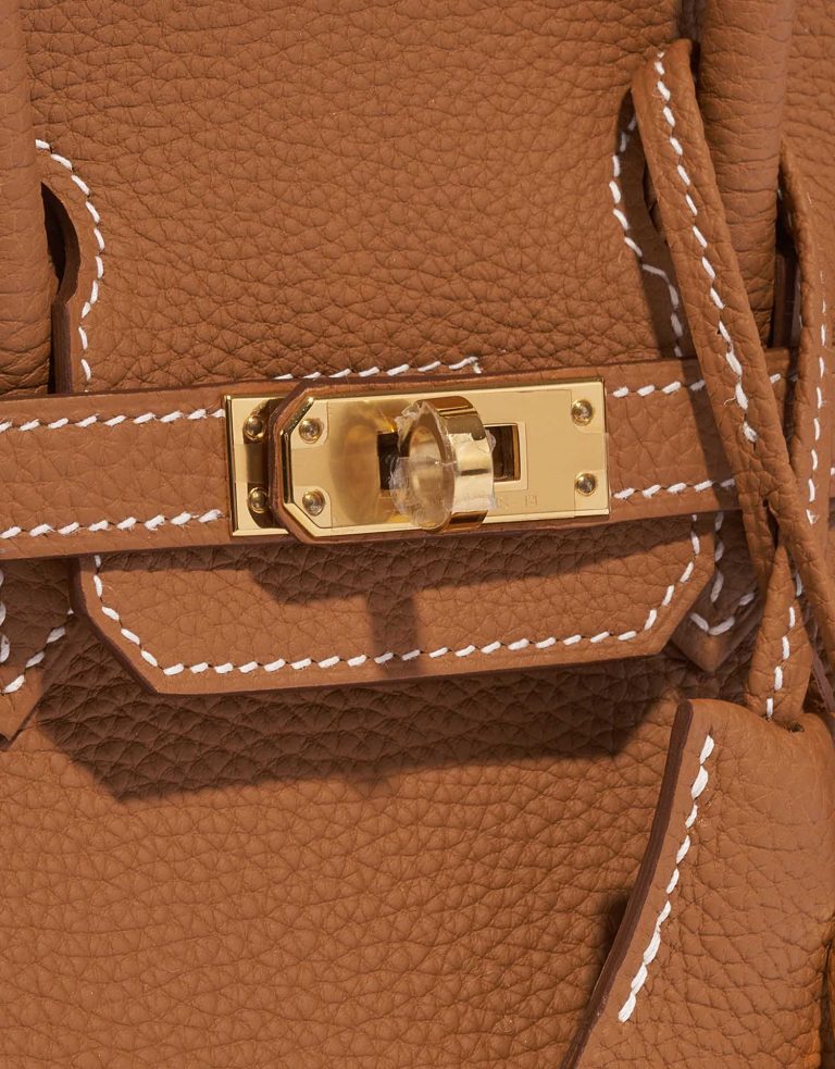 Pre-owned Hermès bag Birkin 25 Togo Gold Brown Front | Sell your designer bag on Saclab.com