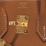 Pre-owned Hermès bag Birkin 25 Togo Gold Brown Logo | Sell your designer bag on Saclab.com