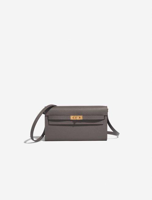 Pre-owned Hermès bag Kelly To Go Epsom Gris Meyer Grey Front | Sell your designer bag on Saclab.com