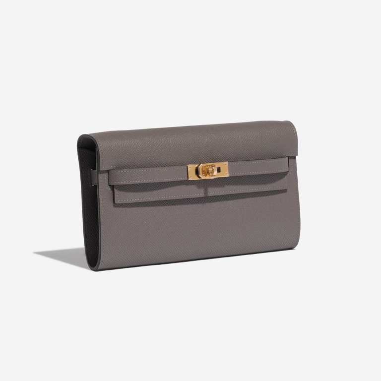 Pre-owned Hermès bag Kelly To Go Epsom Gris Meyer Grey Side Front | Sell your designer bag on Saclab.com