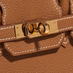 Pre-owned Hermès bag Birkin 25 Togo Gold Brown Closing System | Sell your designer bag on Saclab.com