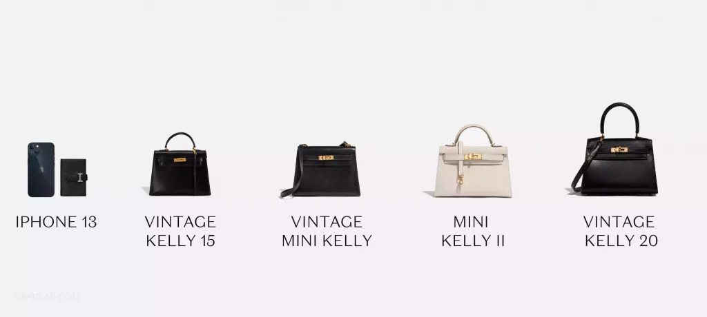 Comparaison de la taille du sac Mini Kelly d'Hermès