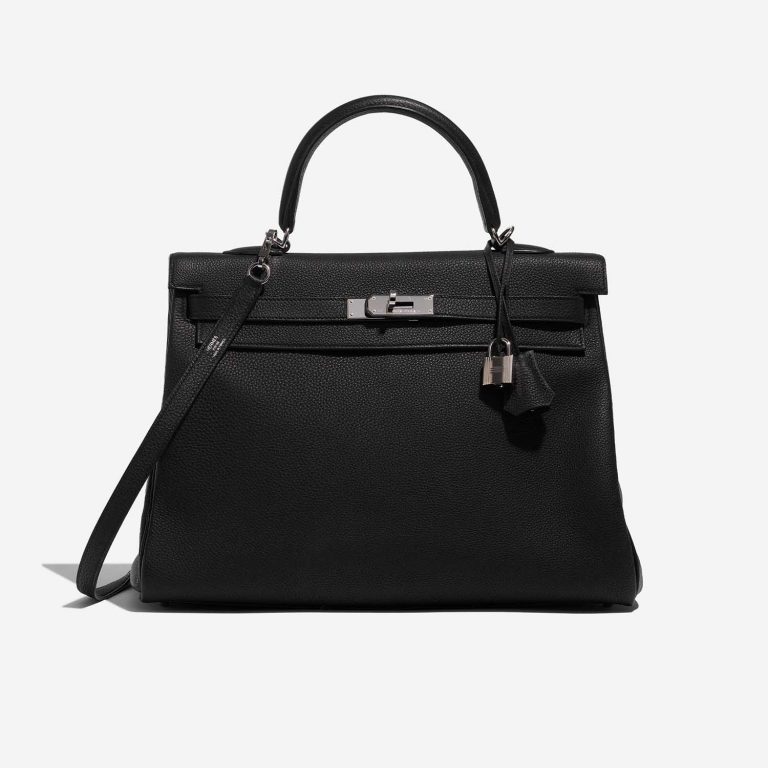 Pre-owned Hermès bag Kelly 35 Togo Black Black Front | Sell your designer bag on Saclab.com